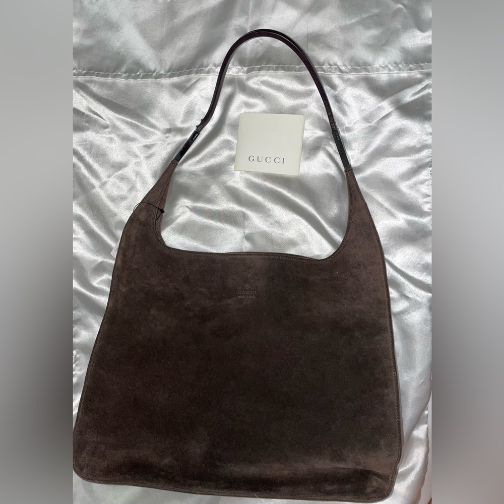 Tom Ford for Gucci Suede Hobo Bag Chocolate